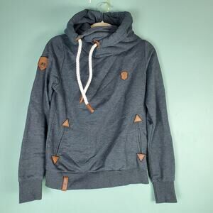 Naketano Gray Brave New World Pullover Chunky Sweatshirt Hoodie Size Medium